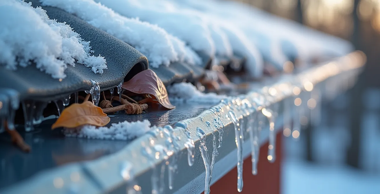 Formation de barrages de glace dans les gouttières d'une maison québécoise
