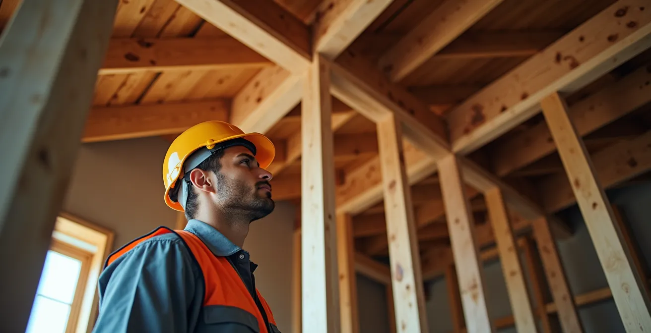 Vue intérieure montrant la différence entre un mur porteur et un mur de partition dans une maison québécoise